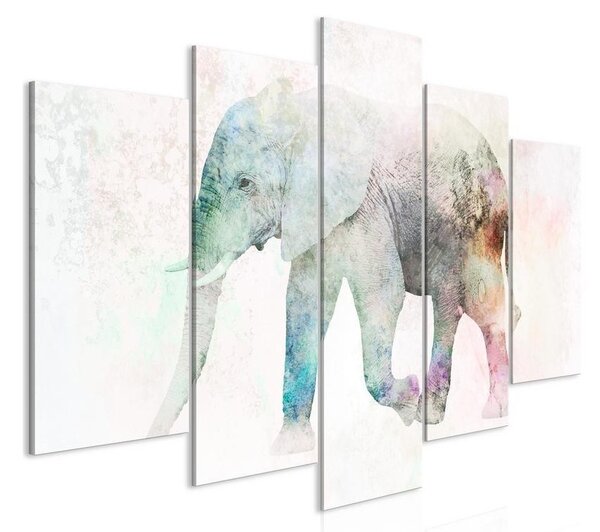 Quadro Painted Elephant (5 Parts) Wide
