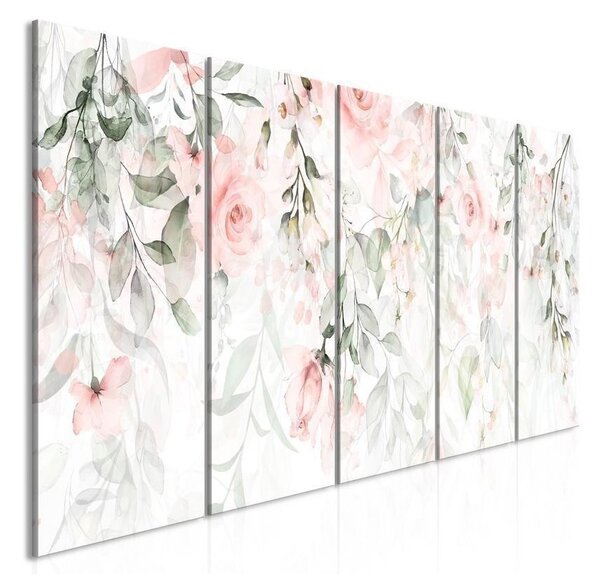 Quadro Waterfall of Roses (5 Parts) Narrow First Variant