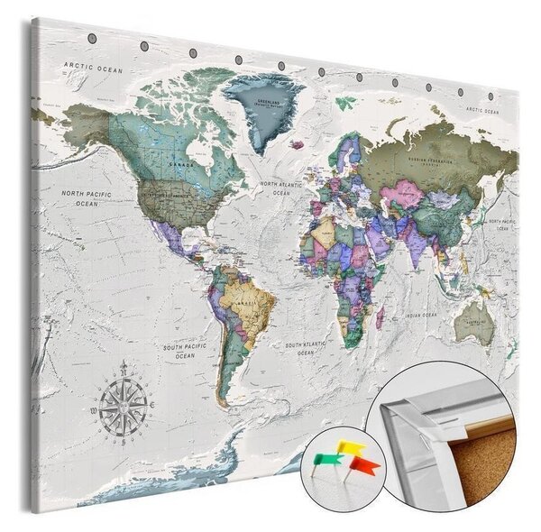 Quadri di sughero World Destinations (1 Part) Wide [Cork Map]