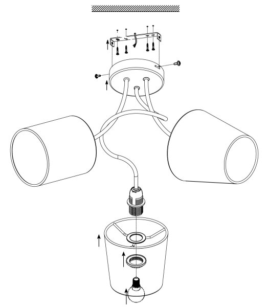 Eglo 95192 - Plafoniera ALMEIDA 3xE14/40W/230V
