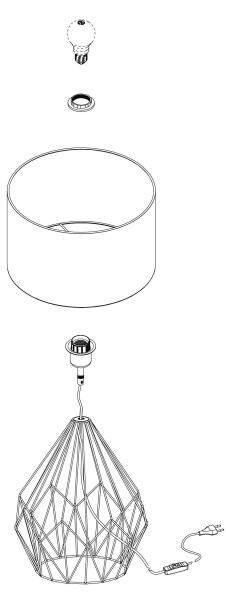 Eglo 95185 - Lampada da tavolo PEDREGAL 1xE27/60W/230V