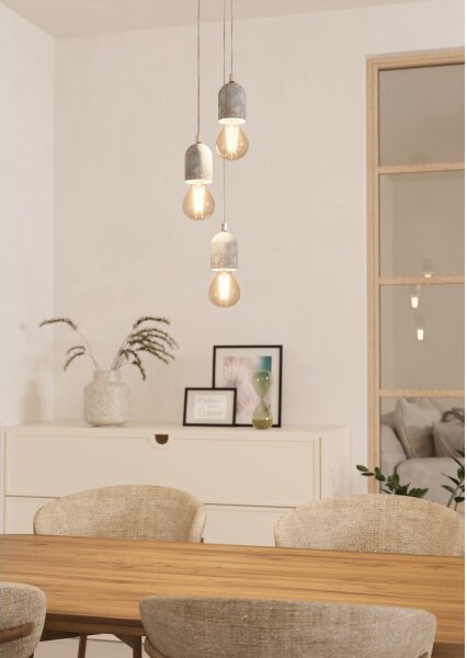 Eglo 95523 - Lampadario SILVARES 3xE27/60W/230V