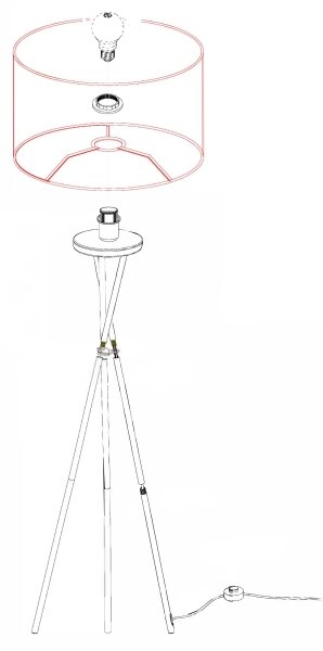 Eglo 95539 - Lampada da terra FONDACHELLI 1xE27/60W/230V