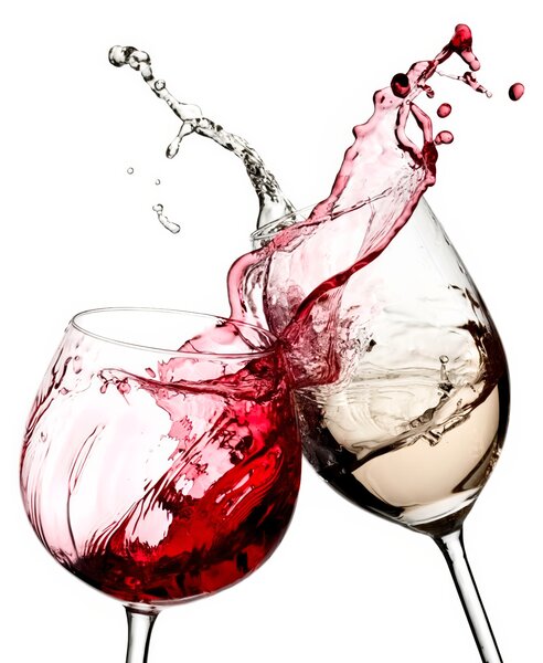 Carta da parati Vino bianco e rosso nei bicchieri, Carta da parati Cibo e bevande, u75563 : Uwalls.it