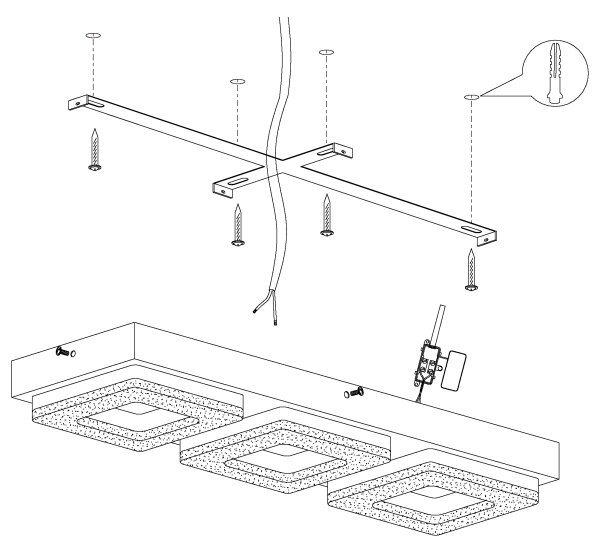 Eglo 95656 - Plafoniera LED FRADELO 3xLED/4W/230V