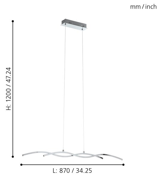 Eglo 96103 - Lampadario LED LASANA 2 2xLED/9W/230V