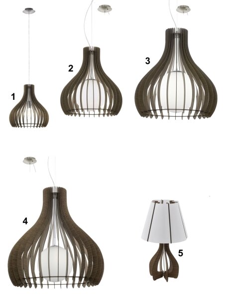 Eglo 96219 - Lampadario TINDORI 1xE27/60W/230V