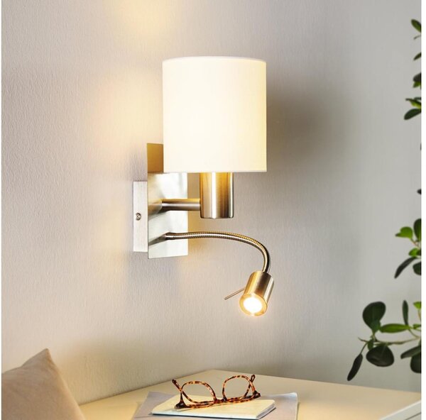 Eglo 96477 - Lampada LED flessibile PASTERI 1xE27/40W+LED/3,8W bianco