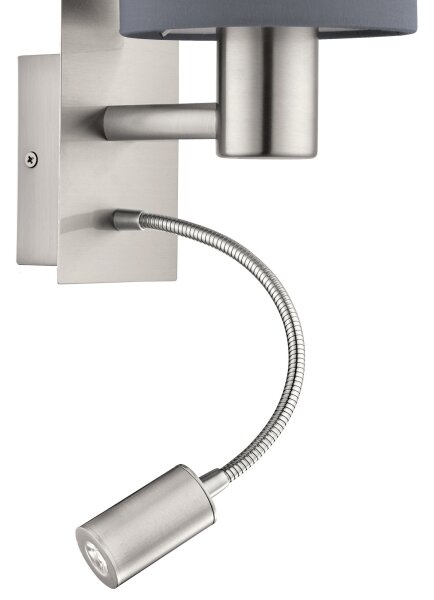 Eglo 96479 - Lampada LED flessibile PASTERI 1xE27/40W+LED/3,8W grigio