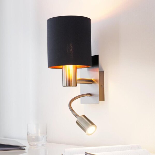 Eglo 96483 - Lampada LED flessibile PASTERI 1xE27/40W+LED/3,8W nero
