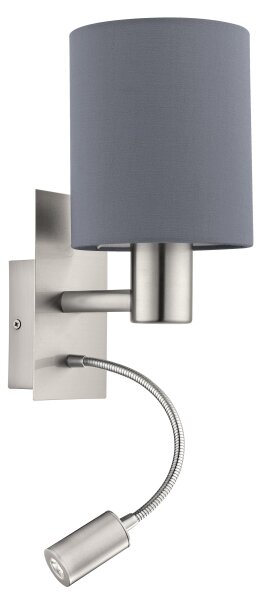 Eglo 96479 - Lampada LED flessibile PASTERI 1xE27/40W+LED/3,8W grigio