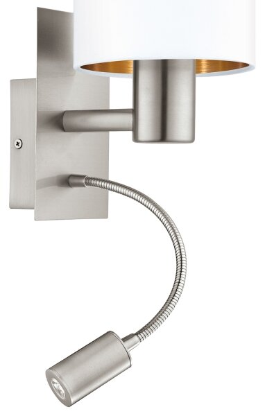 Eglo 96484 - Lampada LED flessibile PASTERI 1xE27/40W+LED/3,8W bianca