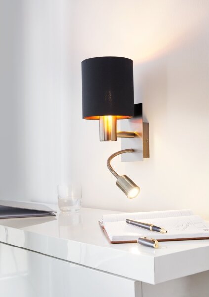 Eglo 96483 - Lampada LED flessibile PASTERI 1xE27/40W+LED/3,8W nero
