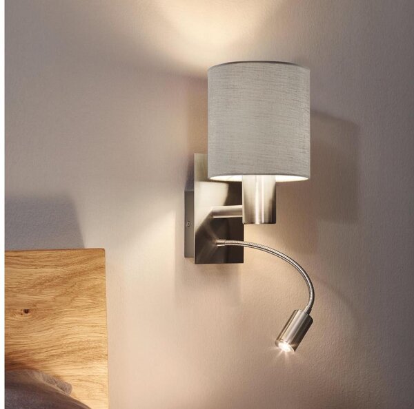 Eglo 96478 - Lampada LED flessibile PASTERI 1xE27/40W+LED/3,8W taupe