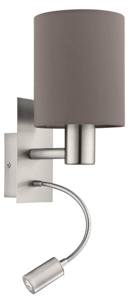 Eglo 96481 - Lampada LED flessibile PASTERI 1xE27/40W+LED/3,8W grigio
