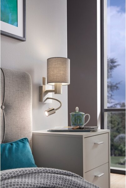 Eglo 96479 - Lampada LED flessibile PASTERI 1xE27/40W+LED/3,8W grigio