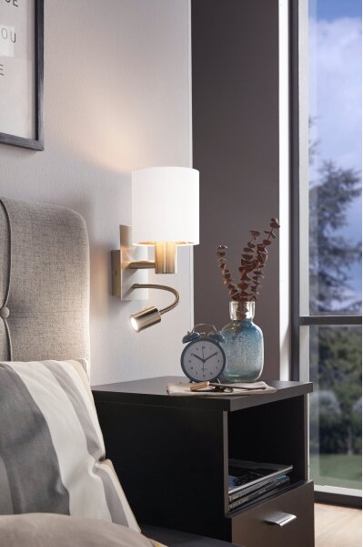 Eglo 96484 - Lampada LED flessibile PASTERI 1xE27/40W+LED/3,8W bianca