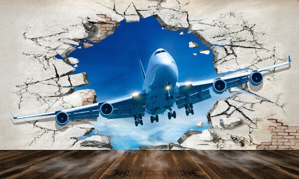 Carta da parati Aereo, Carta da parati Tecnica e trasporto, u94965 : Uwalls.it