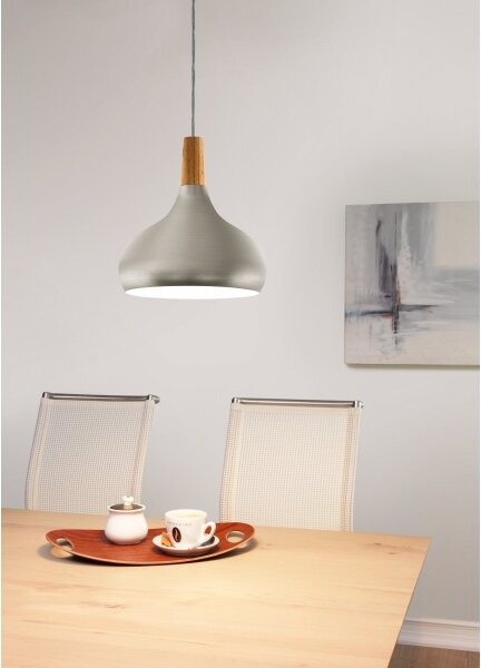 Eglo 96985 - Lampada a sospensione SABINAR 1xE27/60W/230V 280mm argento