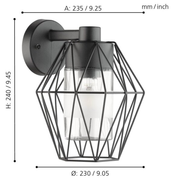 Eglo 97226 - Applique da esterno CANOVE 1xE27/60W/230V