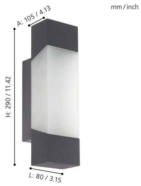 Eglo 97222 - Applique a LED da esterno GORZANO LED/4,8W/230V