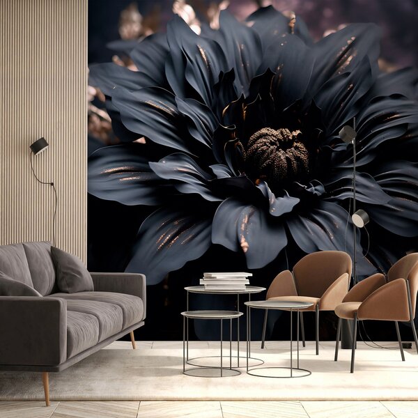 Carta da parati Fiore nero con spolverino, Carta da parati Floreale, Carta da parati Fiori grandi, u95247 : Uwalls.it