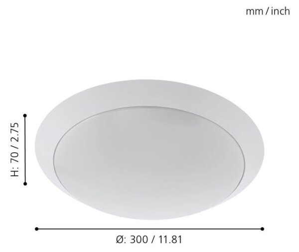 Eglo 97254 - Lampada da soffitto per bagno PILONE LED/11W/230V bianca IP44