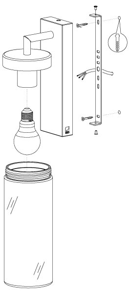 Eglo 97261 - Applique da esterno BOVOLONE 1xE27/60W/230V