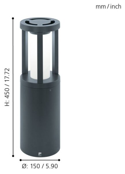 Eglo 97252 - Lampada da esterno a LED GISOLA LED/12W/230V IP44 450 mm
