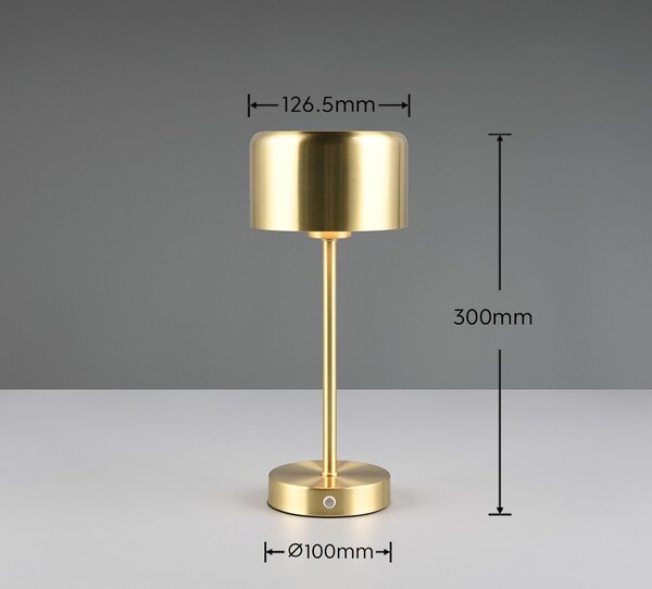 Lampada da tavolo a LED dimmerabile in oro (altezza 30 cm) Jeff - Reality