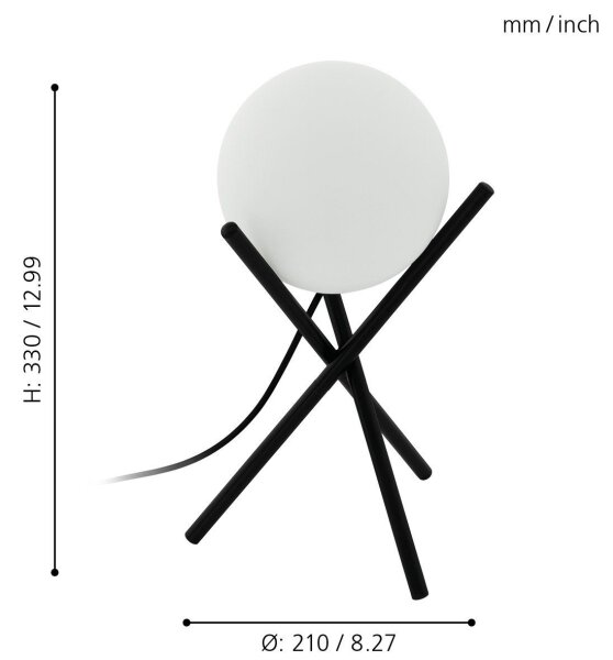 Eglo 97333 - Lampada da tavolo CASTELLATO 1xE14/28W/230V