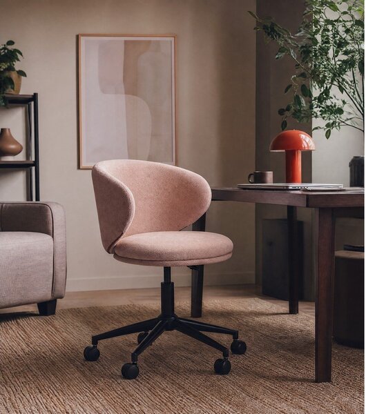 Sedia da ufficio rosa chiaro in imbottito Rush – Marckeric