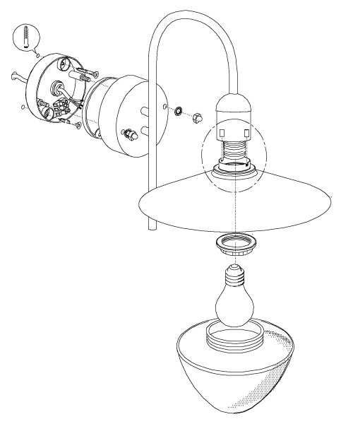 Eglo 97285 - Applique da esterno SIRMIONE 1xE27/60W/230V