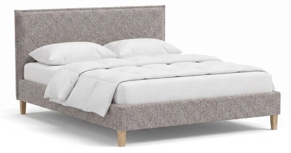 Letto matrimoniale imbottito grigio con griglia 160x200 cm Tina - Ropez
