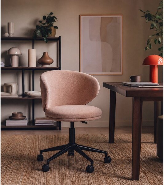 Sedia da ufficio rosa chiaro in imbottito Rush – Marckeric