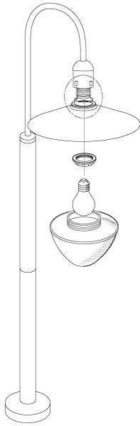 Eglo 97287 - Lampada da esterno SIRMIONE 1xE27/60W/230V