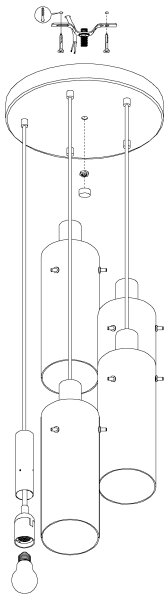 Eglo 97368 - Lampadario a sospensione con filo MONTEFINO 5xE27/60W/230V