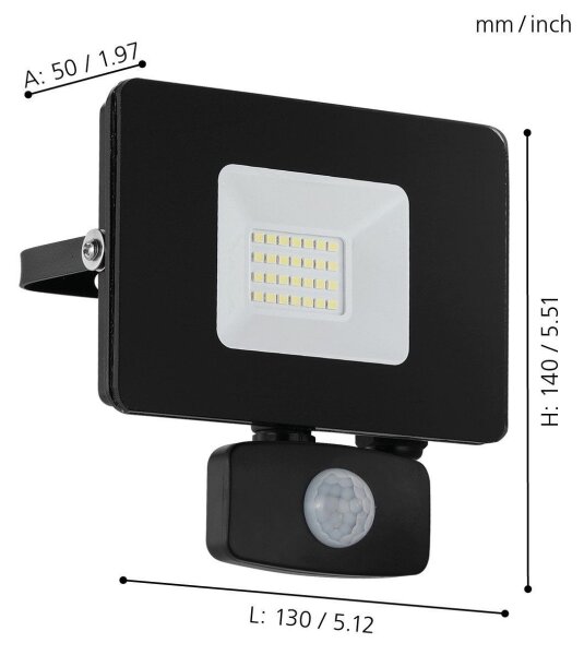 Eglo 97461 - Riflettore a LED con sensore FAEDO 3 LED/20W/230V IP44