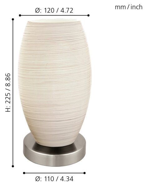 Eglo 97589 - Lampada da tavolo BATISTA 3 1xE27/40W/230V