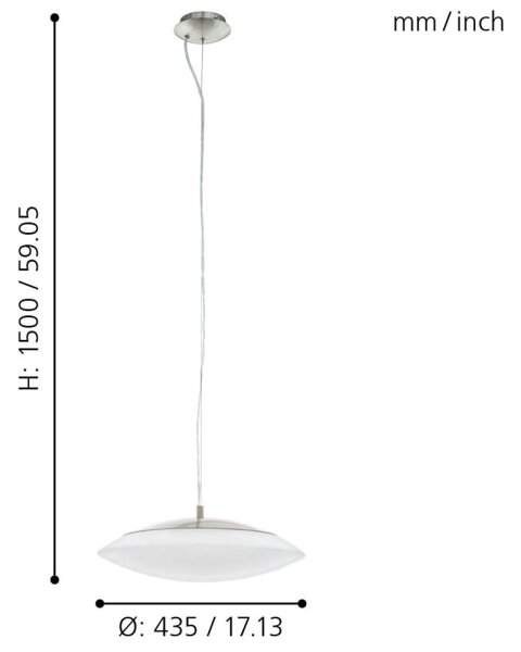 Eglo 97812 - Lampadario a sospensione LED RGB dimmerabile con cavo FRATTINA-C LED/27W/230V