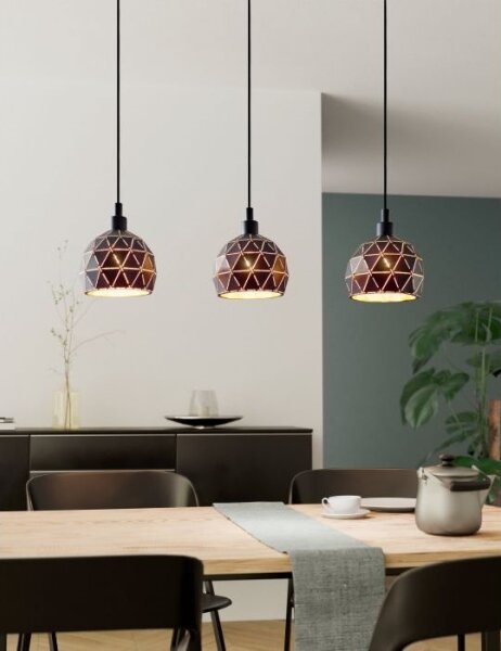Eglo 97846 - Lampadario a sospensione con filo ROCCAFORTE 3xE14/40W/230V
