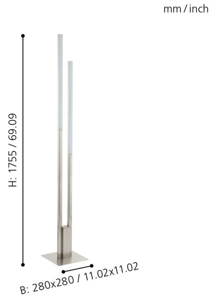 Eglo 33323 - Lampada da terra dimmerabile LED RGBW FRAIOLI-C LED/34W/230V