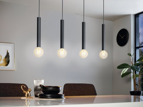 Eglo 98057 - Lampadario a sospensione con filo CORTENOVA 4xE27/60W/230V
