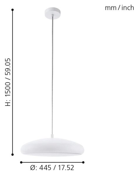 Eglo 33765-LED RGBW Lampadario dimmerabile a sospensione con filo RIODEVA-C LED/27W/230V 2700-6500K