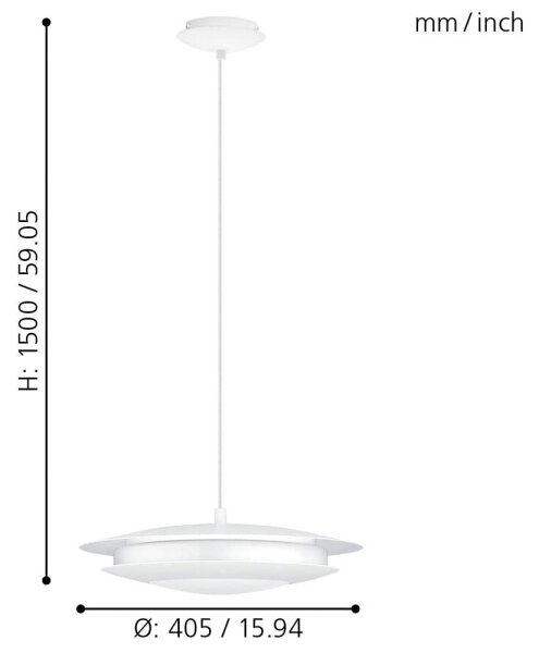 Eglo 98041 - Lampadario LED RGB dimmerabile su filo MONEVA-C LED/18W/230V