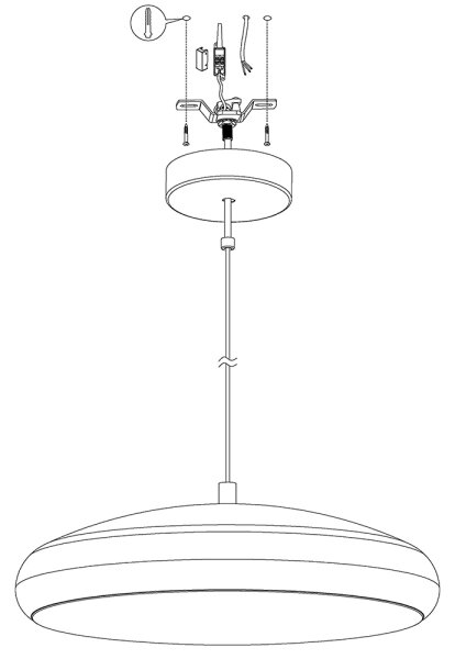 Eglo 98046 - LED RGB Lampada a sospensione dimmerabile su cavo RIODEVA-C LED/27W/230V