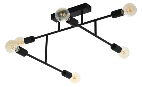 Eglo 98034 - Lampadario fisso BELSIANA 6xE27/40W/230V nero