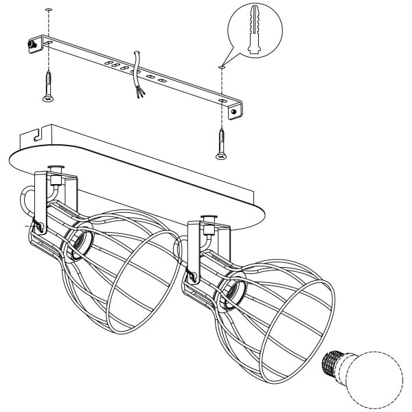 Eglo 98135 - Luce Spot SAMBATELLO 2xE27/40W/230V