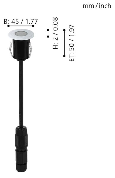 Eglo 98182 - Lampada segnapasso LED da esterno TRONTO LED/1W/230V IP65