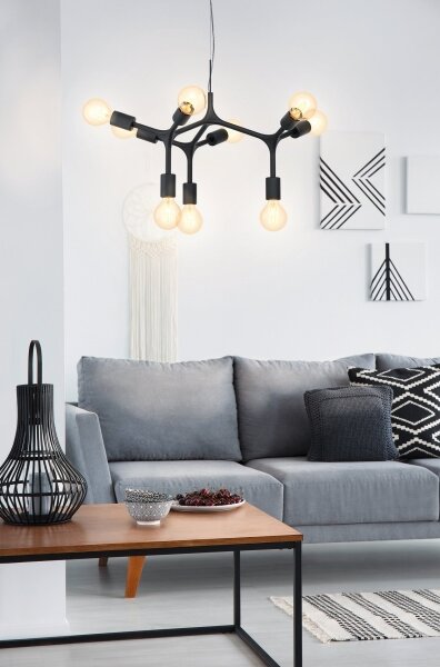 Eglo 98346 - Lampadario a sospensione con filo BOCADELLA 9xE27/60W/230V